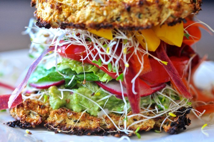  Loaded Cauliflower Bread Veggie Sandwich