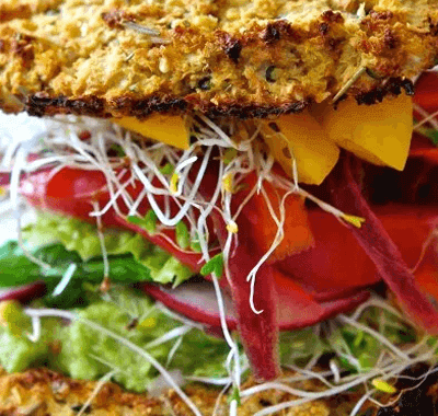 Cauliflower Bread Veggie Sandwich With Avocado Spread Recipe