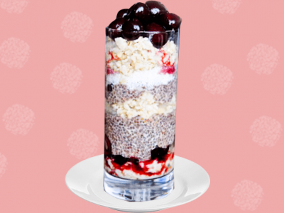 Cherry Coconut Chia Seed Pudding Parfait